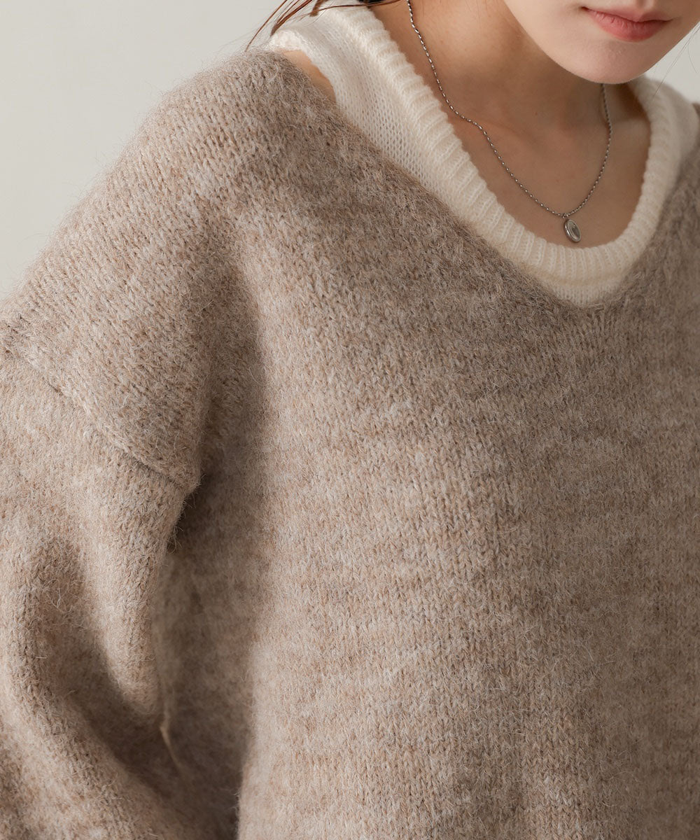 ［KNIT20％OFF］v-neck knit pullover with tank