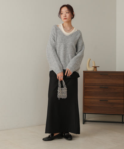 ［KNIT20％OFF］v-neck knit pullover with tank