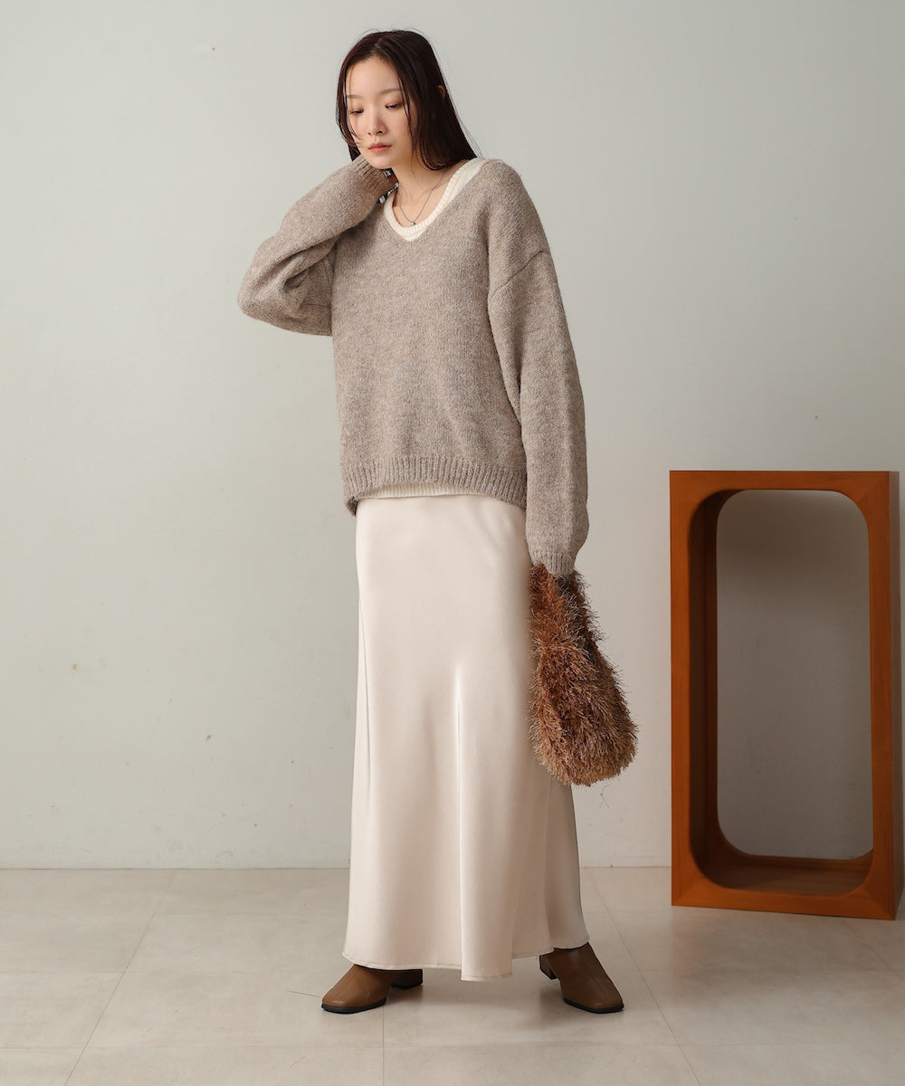 ［KNIT20％OFF］v-neck knit pullover with tank