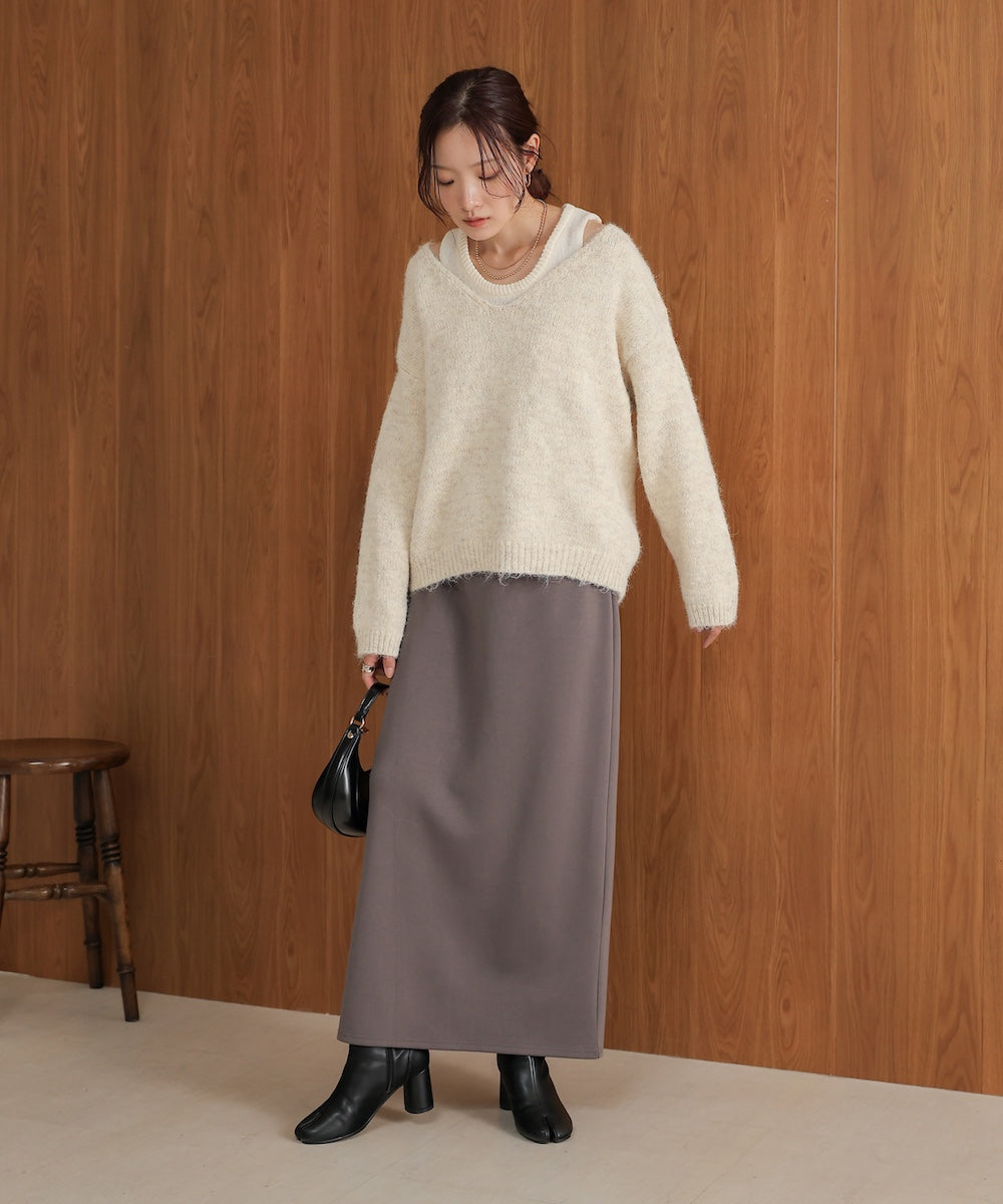 ［KNIT20％OFF］v-neck knit pullover with tank