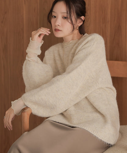 ［KNIT20％OFF］back ribbon knit pullover