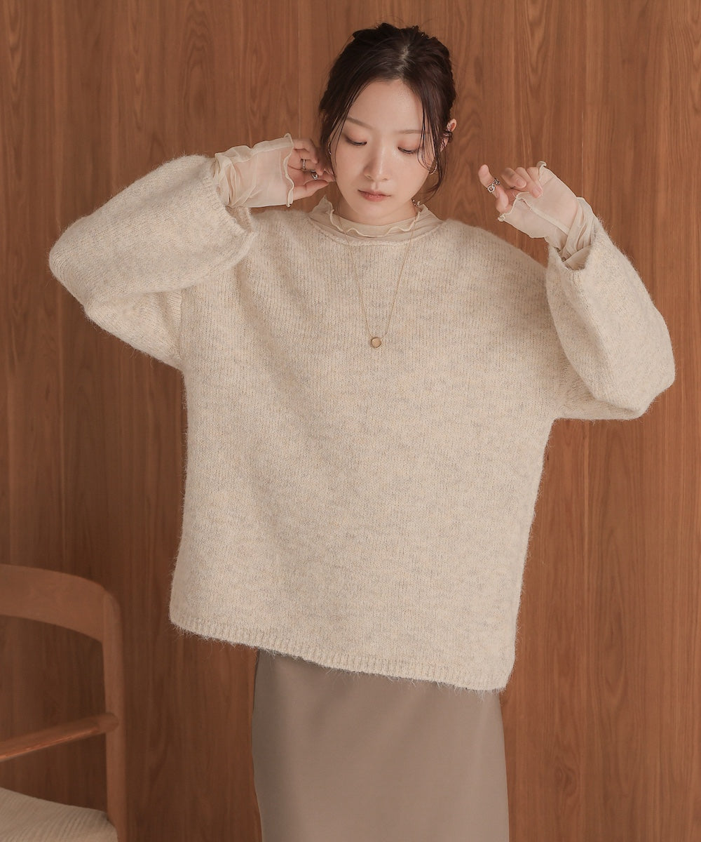 ［KNIT20％OFF］back ribbon knit pullover