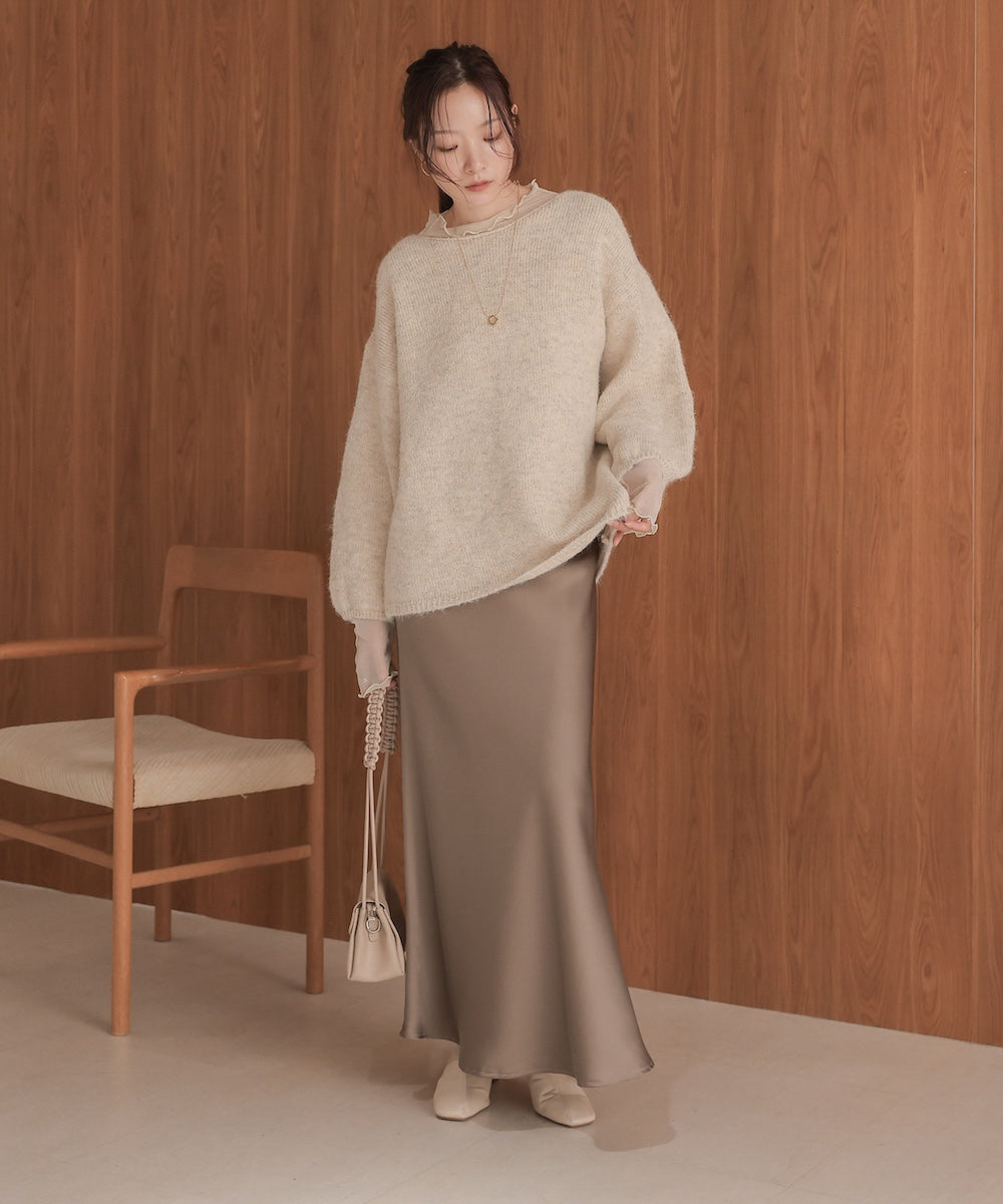 ［KNIT20％OFF］back ribbon knit pullover