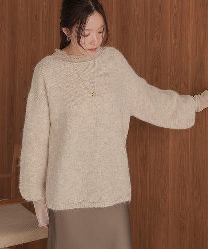 ［KNIT20％OFF］back ribbon knit pullover