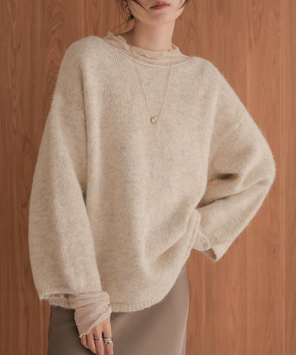 ［KNIT20％OFF］back ribbon knit pullover