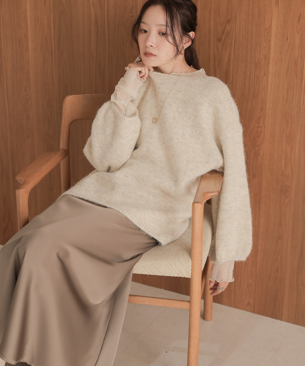 ［KNIT20％OFF］back ribbon knit pullover