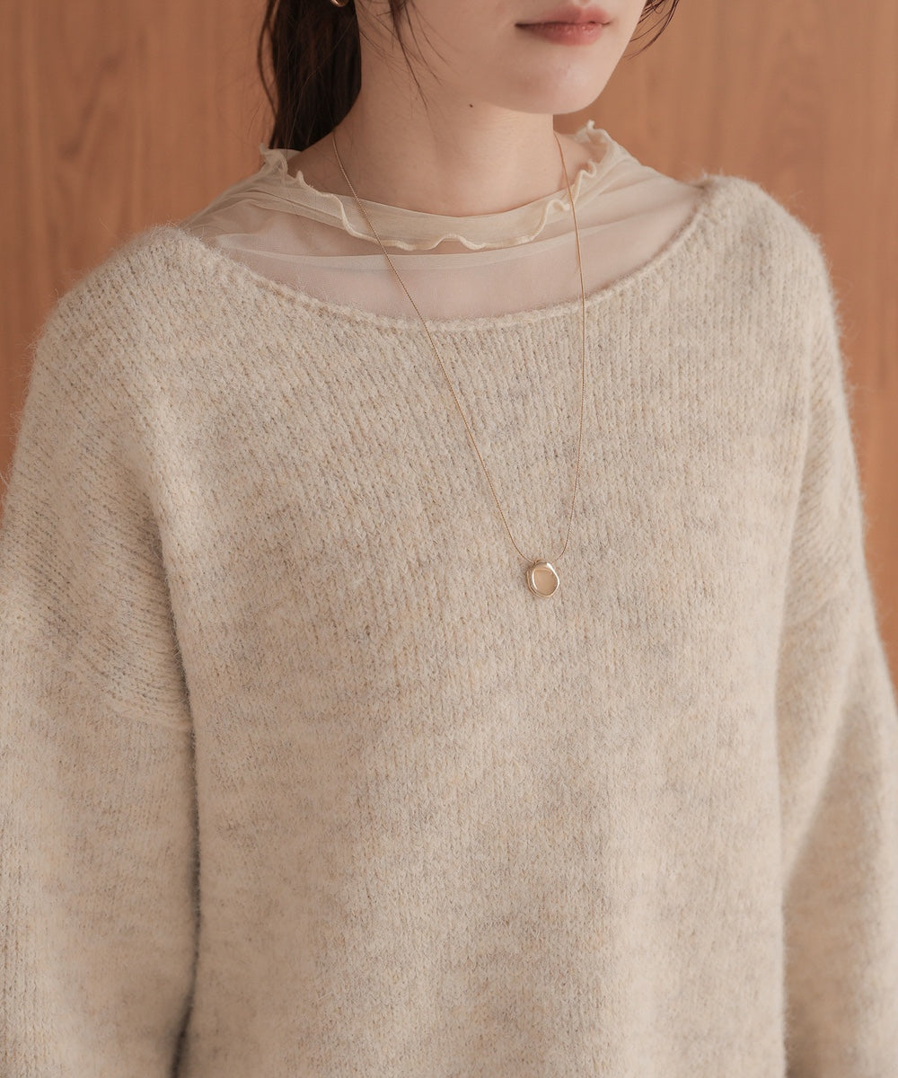 ［KNIT20％OFF］back ribbon knit pullover