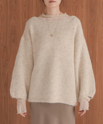 ［KNIT20％OFF］back ribbon knit pullover