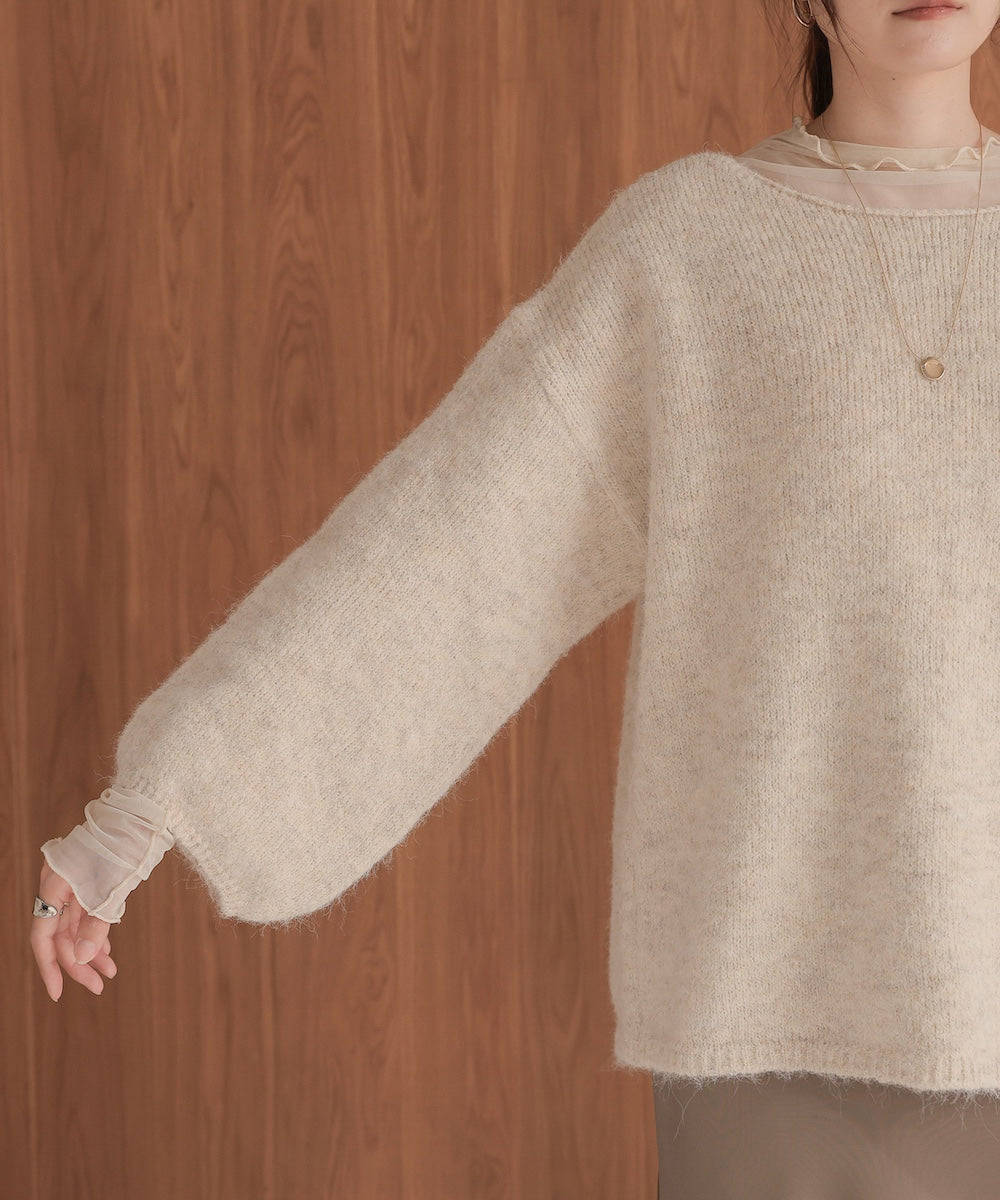 ［KNIT20％OFF］back ribbon knit pullover