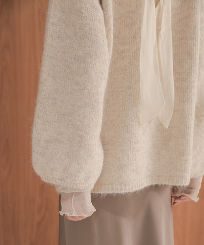 ［KNIT20％OFF］back ribbon knit pullover