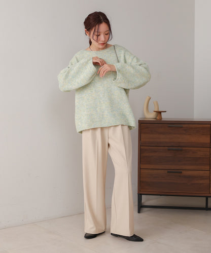 ［KNIT20％OFF］back ribbon knit pullover