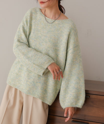 ［KNIT20％OFF］back ribbon knit pullover