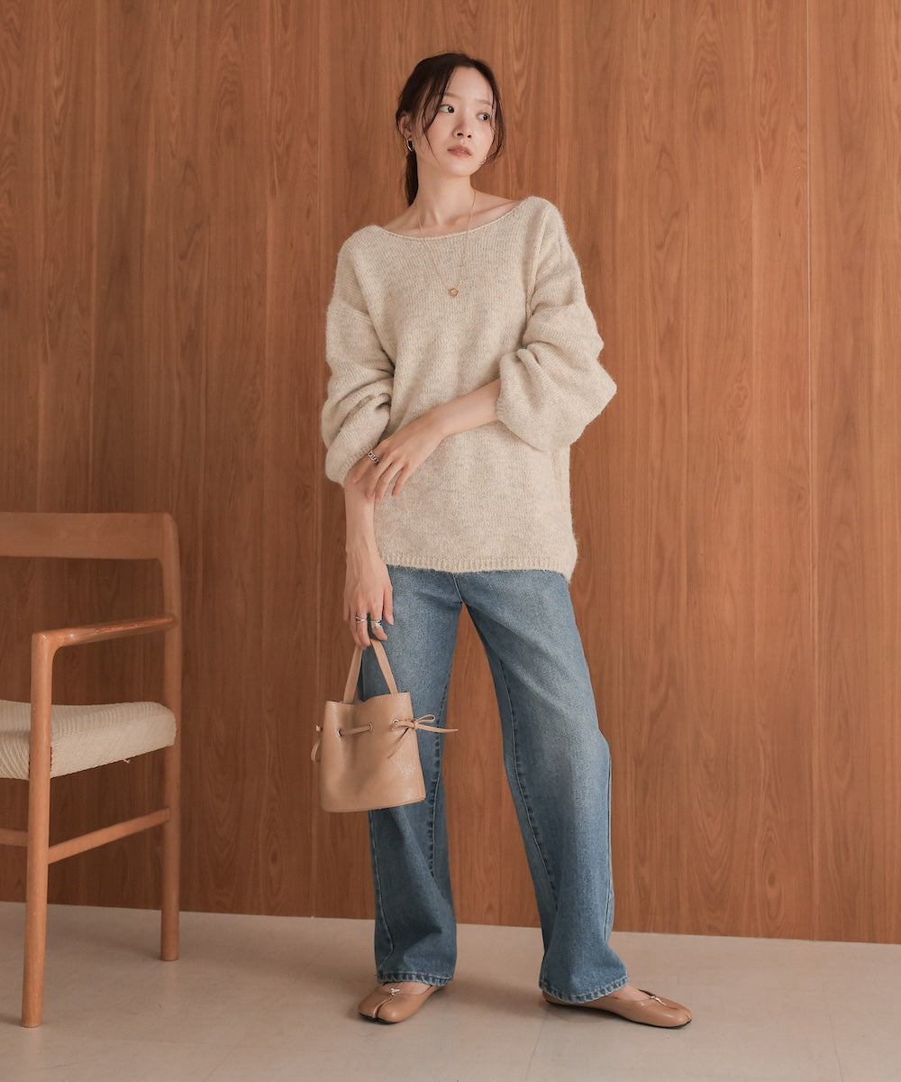 ［KNIT20％OFF］back ribbon knit pullover