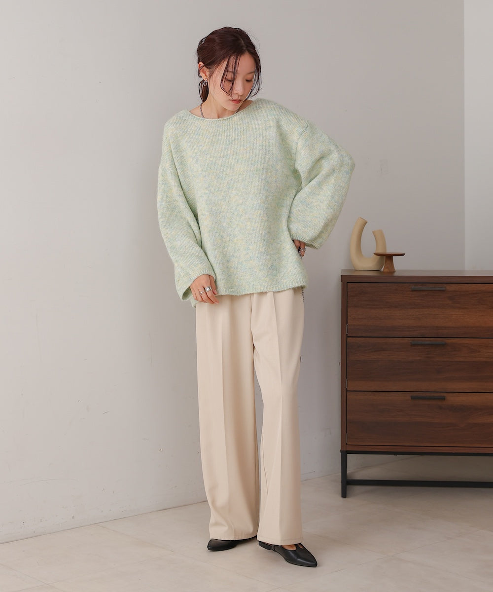 ［KNIT20％OFF］back ribbon knit pullover