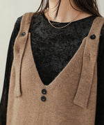 button design knit jumper dress