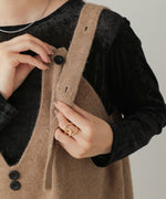 button design knit jumper dress