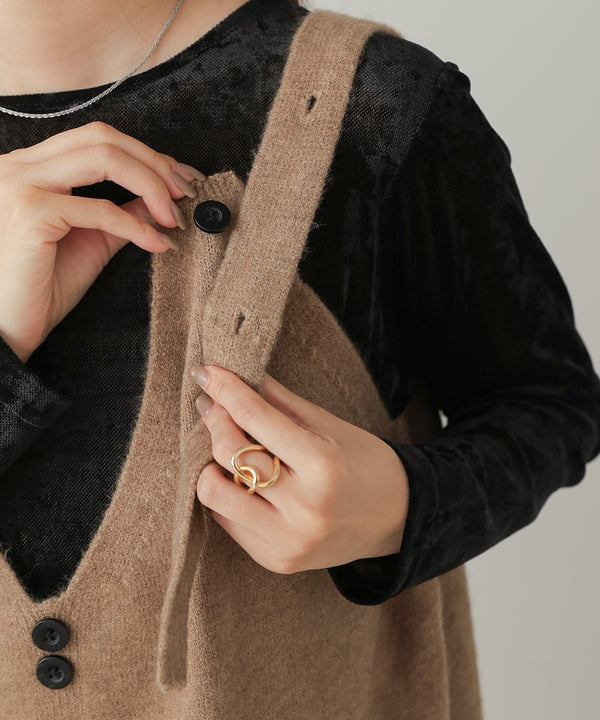 button design knit jumper dress