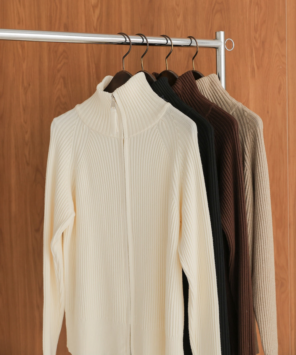 ［KNIT20％OFF］w zip rib knit cardigan