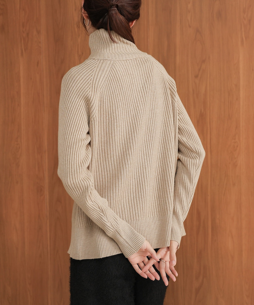 ［KNIT20％OFF］w zip rib knit cardigan