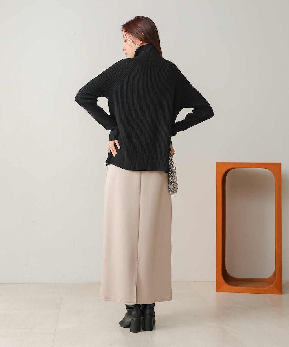 ［KNIT20％OFF］w zip rib knit cardigan