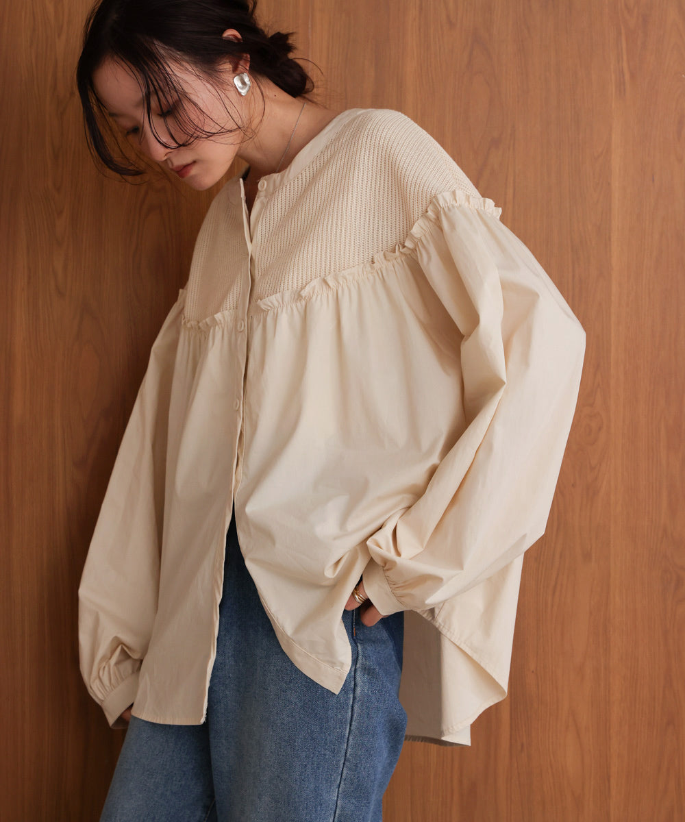 knit docking blouse