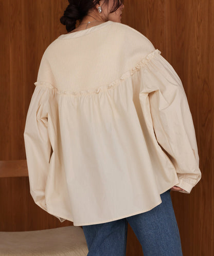 knit docking blouse