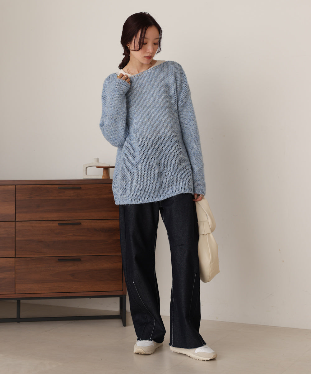 ［KNIT20％OFF］melange knit top