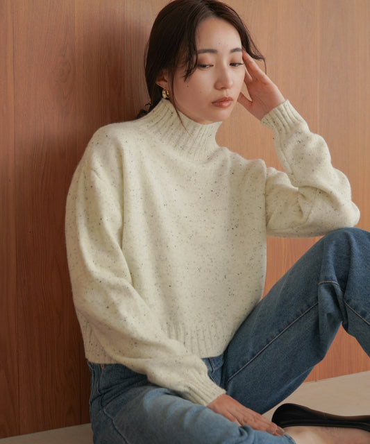 ［KNIT20％OFF］nep yarn high neck knit pullover