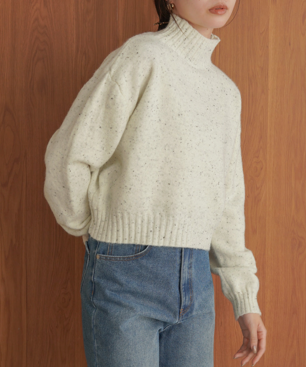 ［KNIT20％OFF］nep yarn high neck knit pullover