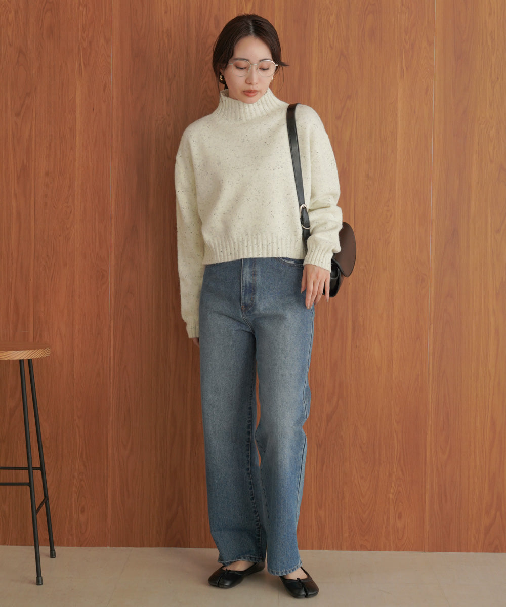 ［KNIT20％OFF］nep yarn high neck knit pullover