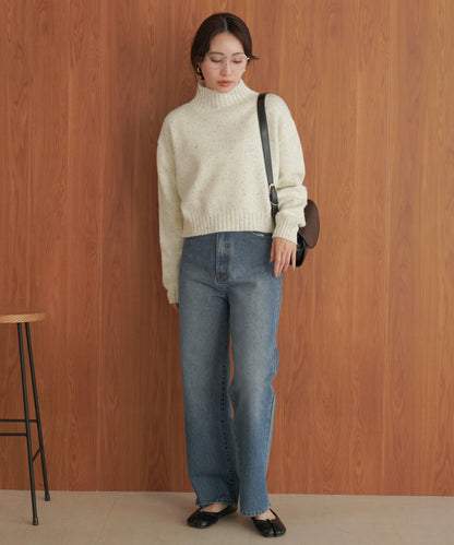 ［KNIT20％OFF］nep yarn high neck knit pullover