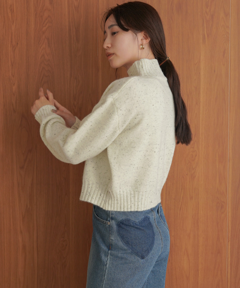 ［KNIT20％OFF］nep yarn high neck knit pullover