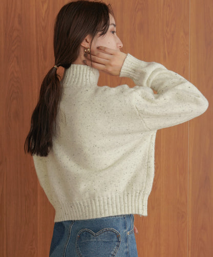 ［KNIT20％OFF］nep yarn high neck knit pullover