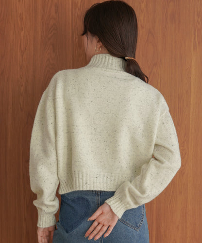 ［KNIT20％OFF］nep yarn high neck knit pullover