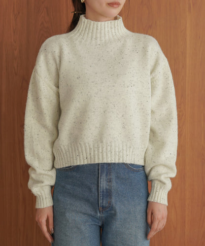 ［KNIT20％OFF］nep yarn high neck knit pullover