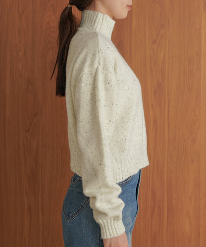 ［KNIT20％OFF］nep yarn high neck knit pullover