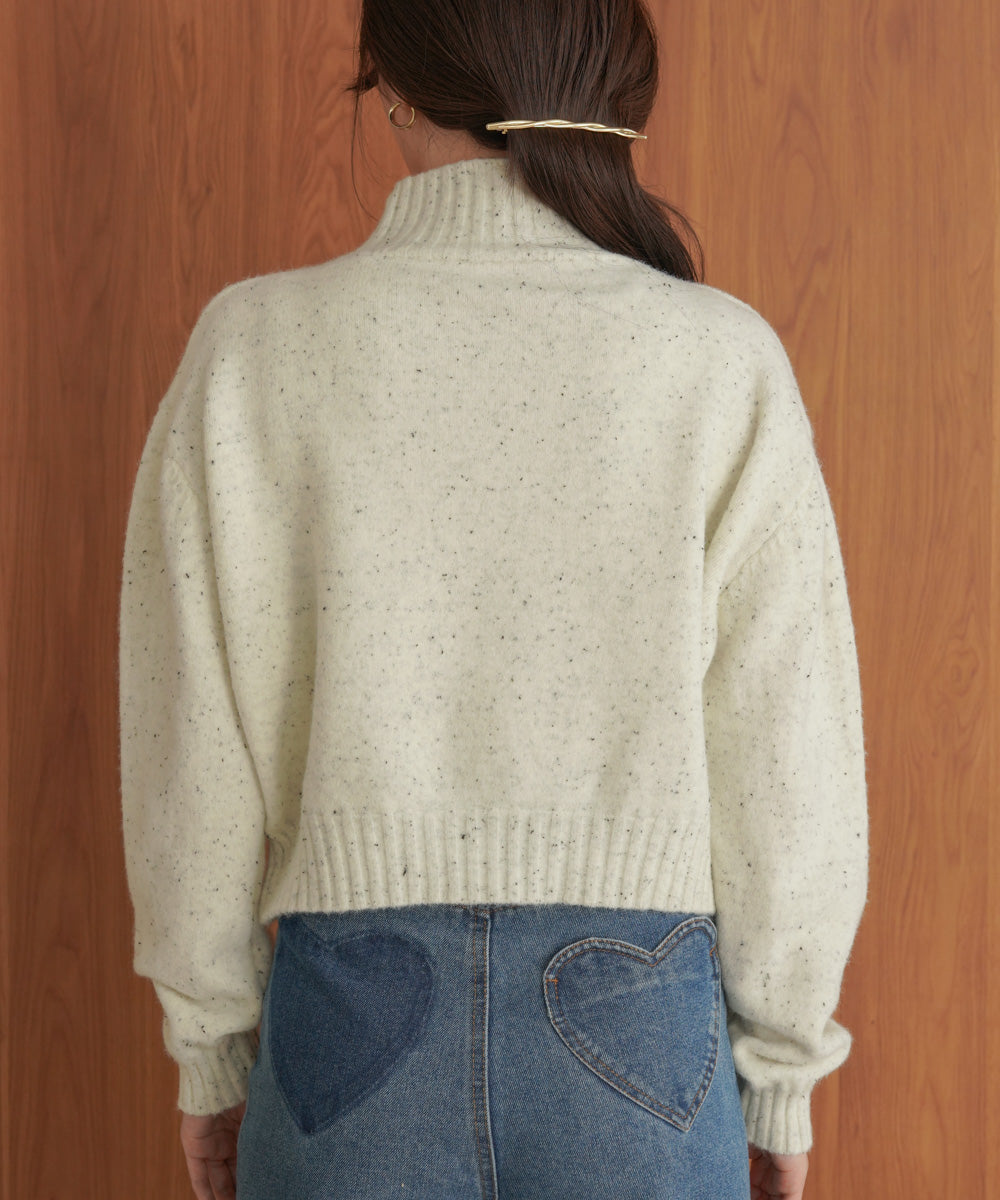 ［KNIT20％OFF］nep yarn high neck knit pullover