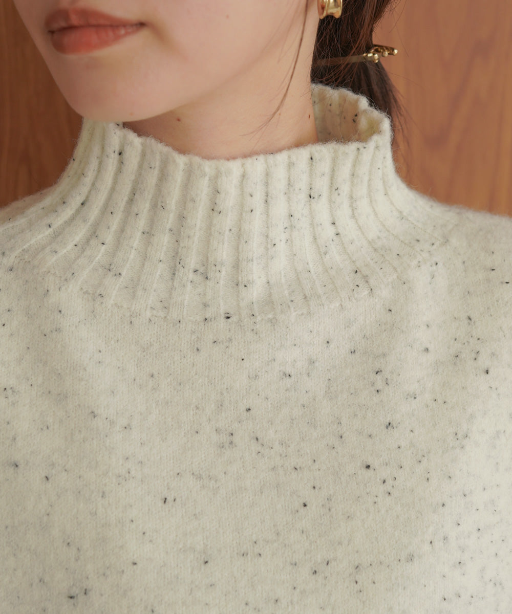 ［KNIT20％OFF］nep yarn high neck knit pullover