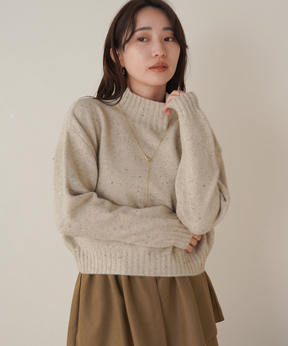 ［KNIT20％OFF］nep yarn high neck knit pullover