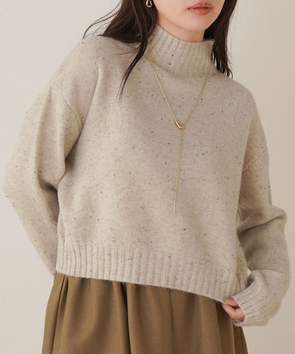 ［KNIT20％OFF］nep yarn high neck knit pullover