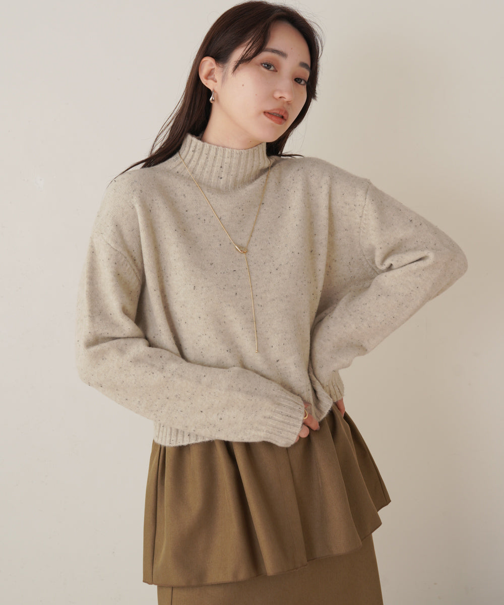 ［KNIT20％OFF］nep yarn high neck knit pullover