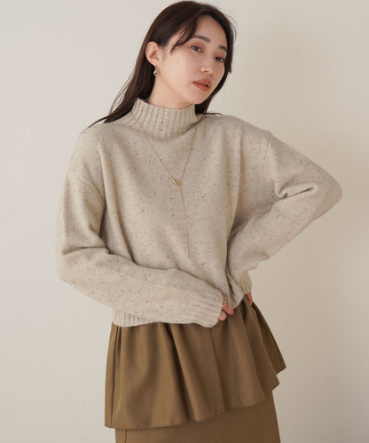 ［KNIT20％OFF］nep yarn high neck knit pullover