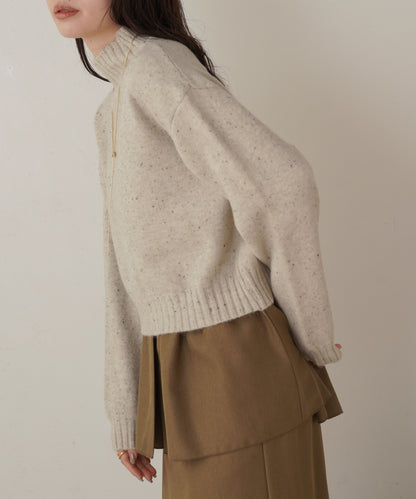 ［KNIT20％OFF］nep yarn high neck knit pullover