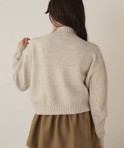 ［KNIT20％OFF］nep yarn high neck knit pullover