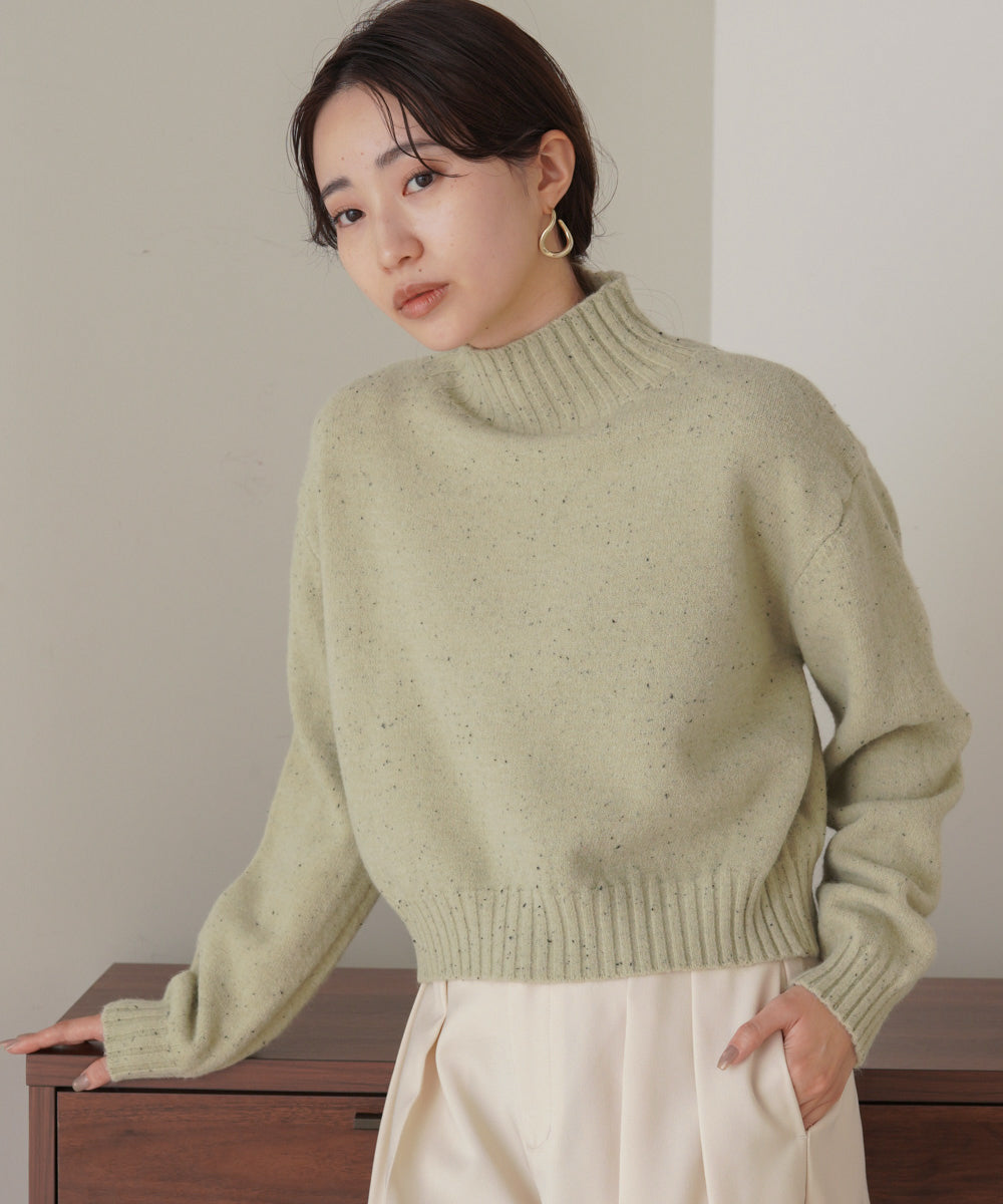 ［KNIT20％OFF］nep yarn high neck knit pullover