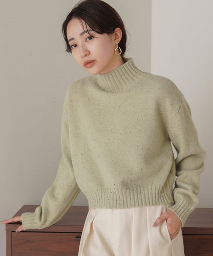 ［KNIT20％OFF］nep yarn high neck knit pullover