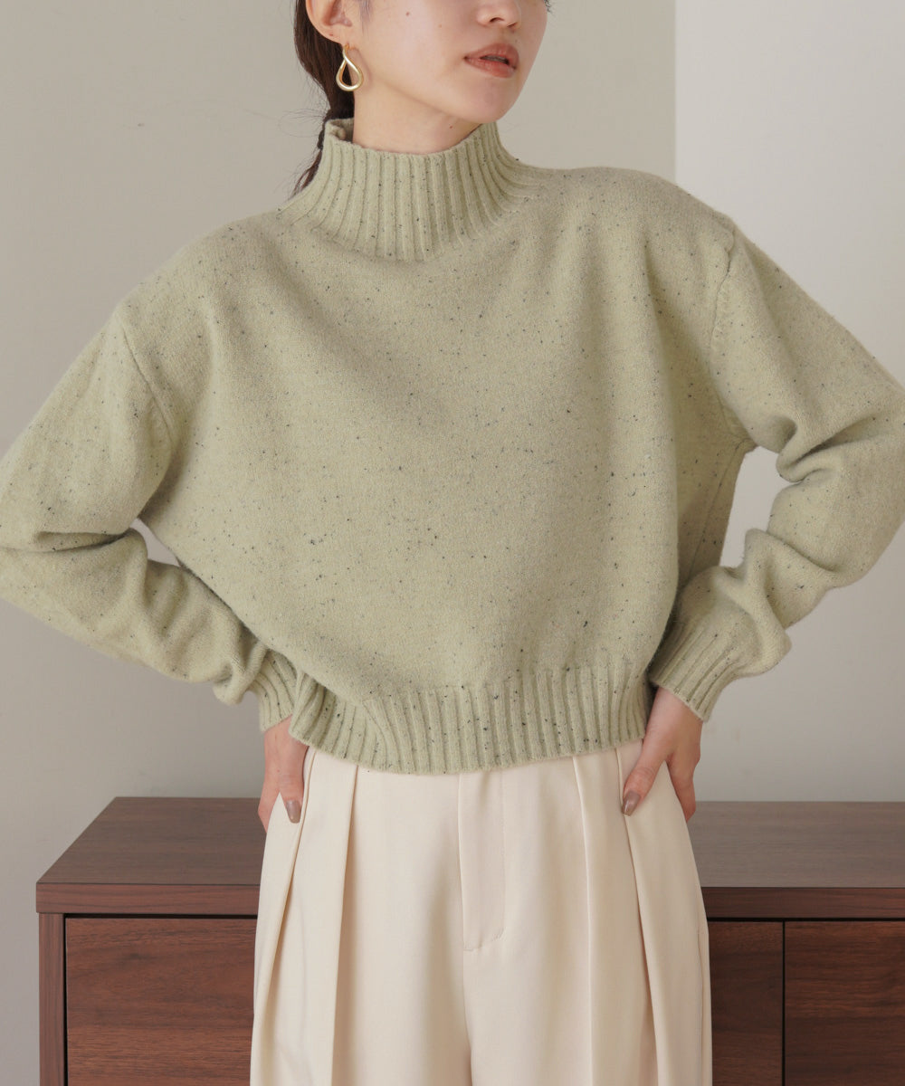 ［KNIT20％OFF］nep yarn high neck knit pullover