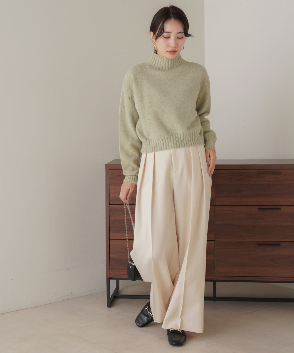 ［KNIT20％OFF］nep yarn high neck knit pullover