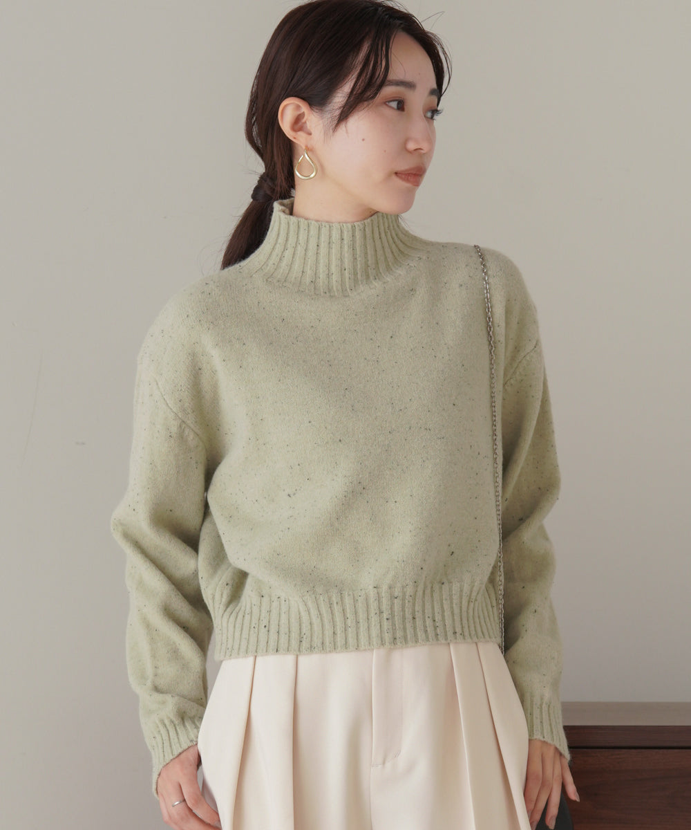 ［KNIT20％OFF］nep yarn high neck knit pullover