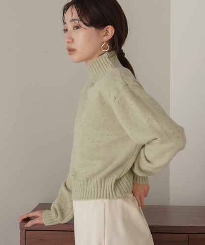 ［KNIT20％OFF］nep yarn high neck knit pullover